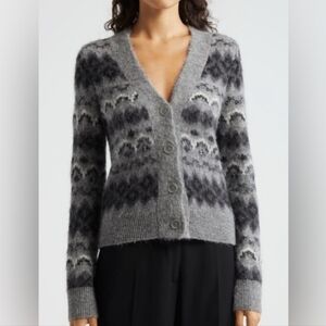 New! Joie Fair Isle Cardigan Size Large